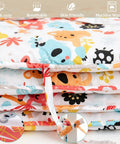 Built Tough Quilted Wall Padding Panels 4 Pack Thick Cushion Guards With Secure Tie Straps colorful floral design close-up.