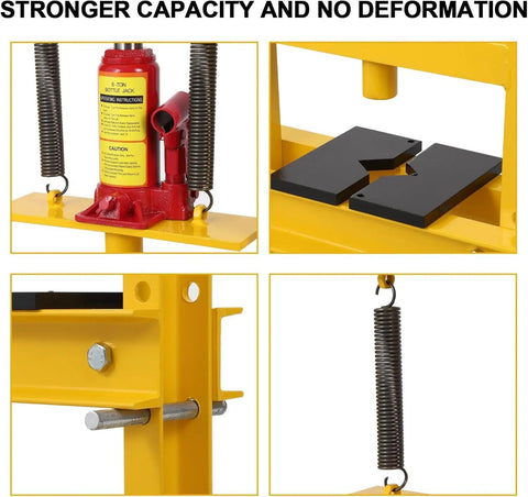 Beefy 6 Ton Hydraulic Shop Press With H Frame Adjustable Working Table Height Press Plates Included Benchtop Heavy Duty Press