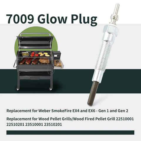 Glow Plug Replacement Kit For Weber SmokeFire EX4 EX6 EPX6 Wood Pellet Grills Smokers Igniters Parts 7009 Silver 2 Pack
