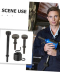 Mechanic holding Heavy Duty Pneumatic Air Hammer Chisel Set with Drill Bits, Drift Pin, Punch and Rivet Tool Kit for Pros and DIYers