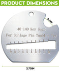 40-104 Key Needle Gauge For Home Lock Keys, stainless steel, semi-circular lock gauge with 2.46IN height and 2.75IN width