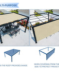 20x40 Sun Shade Sail Straight Edge Rectangle Canopy With D Ring Grommets UV Block over patio providing shade and privacy
