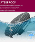 Liven Up Your Ride With These Snap In Wheel Center Caps Solid 4 Pack ABS Hub Covers submerged in water demonstrating waterproof design.