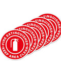Five Pack Fire Extinguisher Keep Area Clear Sign 17 By 17 Inches Big Caution Safety Warning Sticker Self Adhesive Vinyl Waterproof