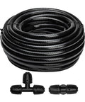 40 Ft Half Inch Drip Irrigation Tubing Main Line For Garden Systems With Thick 3 mm Wall, Leak Proof And Pressure Safe, connectors visible