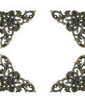 Rock Solid Antique Bronze Corner Protectors With 20 Pack Decorative Metal Edge Guards For Books Photo Frames Wooden Crates Straight Up Vintage Charm Real Deal Scratch Shield ornate corner guards with floral design