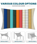 Color options for 12x14 Foot Sun Shade Sail Outdoor Canopy Rectangle Heavy Duty Shade Cloth For Backyard Yard Deck Patio Garden Light Grey