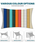 Various color options for 13x13 Foot Sun Shade Sail Outdoor Canopy For Backyard Yard Deck Patio Garden Beige Heavy Duty Shade Cloth