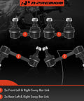 Set Of 4 Front And Rear Sway Bar Links Kit For Toyota Corolla Celica Prizm showing pre-greased assembly components