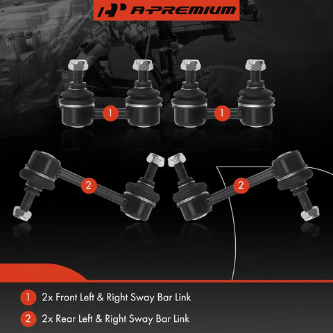 Set Of 4 Front And Rear Sway Bar Links Kit For Toyota Corolla Celica Prizm showing pre-greased assembly components