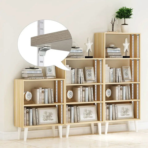 Adjustable Shelf Clips For 255 Standard Pilaster Systems, Heavy Duty Metal Shelving Bracket Clips For Kitchen Cabinets, Bookcases, Closets And More, Supports Wood Plywood Particleboard And Sheet Metal, Silver