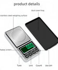 Pocket Scale Digital Jewelry Scale 500g 0.01g Accuracy USB Rechargeable with LED display and dust cover.