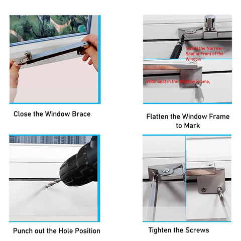 Manual Window Opener Rod Kit Aluminum Stay Rods For Greenhouse Roof Vent And Skylight, Easy Install Window Stays For Wooden Windows, Durable Aluminum Alloy, Prevents Shaking, Gardener Friendly