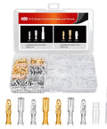 400 pcs 3.9mm bullet connectors set for 22-16 AWG wire with brass male and female terminals and insulation sleeves in a kit box