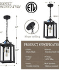 Straight Up Heavy Duty Outdoor Pendant Light With Automatic Dusk To Dawn Sensor 18.5 Inch Porch Chandelier specifications and details.