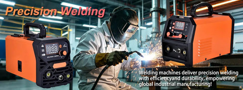 Person using 4 In 1 Portable Inverter Welder 160 Amp MMA MIG Arc Lift TIG Dual Voltage Electric Machine