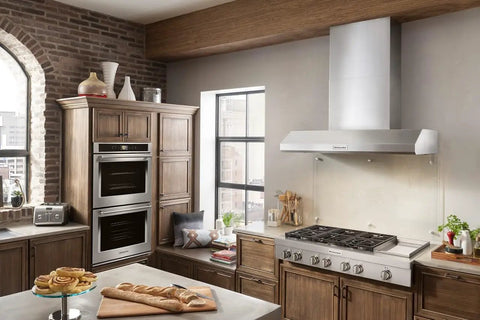 Kitchen with gas range featuring Cast Aluminum Gas Range Griddle Replacement Replaces W10432539 OEM Quality Black Finish Fits Major Brands.