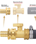 Diagram of male brass hose connector and valve for Garden Hose Repair Kit With Brass Barbed Fittings And Clamps For Quick Fixes DIY Friendly.