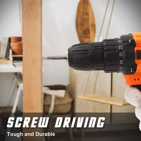 Using the All In One 246 Piece Drill Bit And Screwdriver Bits Set For Wood Metal Masonry And Cement With Durable Orange Case