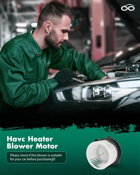 Heavy Duty Front HVAC Heater AC Blower Motor With Fan Cage For Kia Soul 2014 2019 installed by a mechanic, showcasing its fit and design.