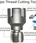 4 In 1 Water Pipe Wrench With Integrated Internal And External Threading, Pipe Tapping And PVC Threader for quick plumbing fixes