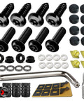 Anti Theft Stainless Steel License Plate Screws Set With Matte Caps And Locking Bolts For Front And Rear Car Tag Mounts