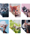 Anywind microfiber glasses cleaning cloths, six cat-themed cloths with colorful backgrounds for eyeglasses and screens