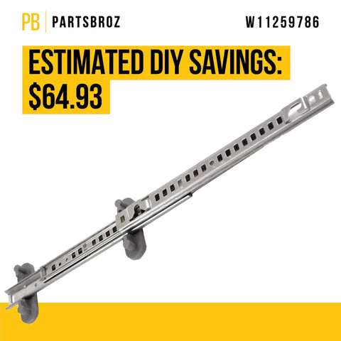 Dishwasher Slide Track Rail Right Side Replacement For Whirlpool KitchenAid Maytag Jenn Air Easy Install Durable Upper Rail