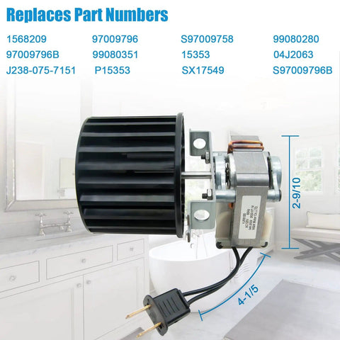Upgraded Replacement Fan Blower Assembly For Bathroom Bulb Heaters That Fits Like A Pro In Your Bathroom And Works With 162E G J K L M