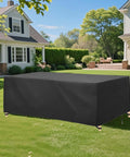 Rectangular Patio Table Set Cover Waterproof Outdoor 94L X 35W X 39H Inches Weatherproof Garden Dining Table And Chair Cover on lawn