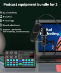 Two Person Podcast Studio Bundle With DJ Mixer And Three Point Five Millimeter Diaphragm Condenser Microphones for setup