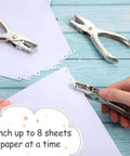 Hands using 20 Pack One Eighth Inch Circle Hole Punches For Craft Tags And Paper DIY Projects Office And Home Use Bulk Single Hole Punches For Scrapbooking Card Making And Other Craft Supplies