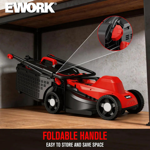 Corded Electric Lawn Mower With 14 Inch Cut And 11 Amp Motor, 30 L Grass Catcher, Upgraded Copper Torque For Dense Lawns, Quiet And Low Maintenance, No Gas, Quick Start, Ideal For Small To Medium Yards, foldable handle