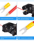300 Piece Yellow 12-10 AWG Insulated Fork Spade U-Type Wire Connectors Crimp Terminals Kit For Fast Electrical Repairs
