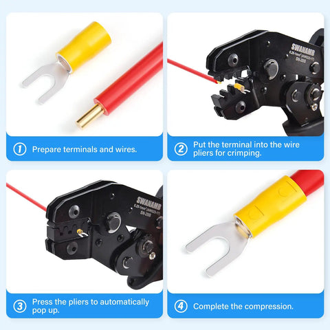 300 Piece Yellow 12-10 AWG Insulated Fork Spade U-Type Wire Connectors Crimp Terminals Kit For Fast Electrical Repairs