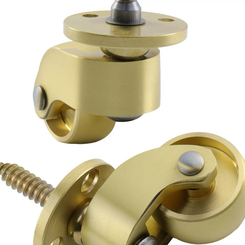 4 Pack Heavy Duty Brass Stem Casters With 360 Degree Rotation For Trunk Box Furniture Cabinets Sofa Trolley And Bed Ultra Durable Smooth Rolling Casters For Home Office And Workshop