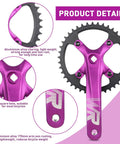 Pro Grade Aluminum 42T Mountain Bike Crankset One Piece 170mm Arm 104 BCD Fits Single Speed And 6 To 11 Speed MTB Purple