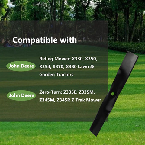 Replacement John Deere UC22008 Lawn Mower Blades 42 Inch Deck For X330 X350 X354 X370 Z335E Z335M Z345M Z345R 2 Pack on lawn