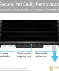 Hole Free Remote Holder Sticks To Wall Without Drilling Keeps 3 To 4 Remotes Handy, No Tools Required, Premium Black Modern Design