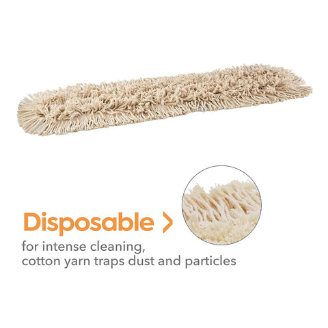 Heavy Duty Cut End Cotton Dust Mop Head For Commercial Tiles 36 Inch Wide disposable mop head with cotton fibers for cleaning dust.