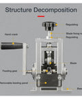 Structure breakdown of Heavy Duty Manual Electric Wire Stripping Machine For Scrap Copper Cable Peeling 1 To 20mm.