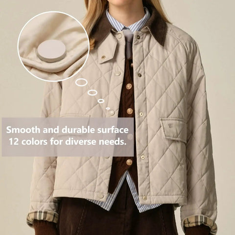 Jacket with 120 Piece Leather Snap Button Kit With 15Mm Fasteners Includes 5 Fixing Tools 12 Color Options applied on it