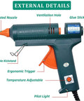High Power 150W Hot Glue Gun With 6 Copper Nozzles Temperature Adjustable DIY Craft Repair Tool Pro Melt Gun