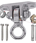 Heavy Duty Stainless Steel Ceiling Swing Hanger Wicked Smooth 360 Rotation Silent Bearing Mount with installation bolts and screws.