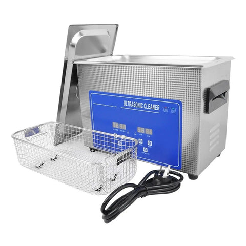 Slick Portable Ultrasonic Cleaner For Rings Watches And Glasses No Sweat Deep Clean with stainless steel body and basket.