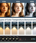 Dope Rechargeable Color Temperature Light Wand For Photography And Video demonstrating 2700K to 6000K lighting effects on portraits