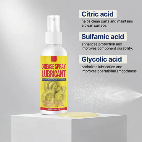 Heavy Duty Rust Remover And Anti Rust Lubricant Spray doing the heavy lifting on stuck chains and gears, 180ml spray bottle.