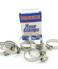 Front view of 10-pack Breeze 62028H power-seal hose clamps with plated screws, 1-5/16 to 2-1/4 in diameter.