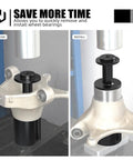 Heavy Duty Wheel Bearing Press And Removal Tool Kit For Quick Auto Repair Jobs in use for removing and installing bearings.
