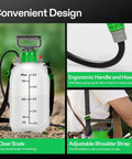 1.35 Gal 5L Pump Sprayer For Plants And Lawn Care Weeds And More Three Nozzles 50 Inch Hose with ergonomic handle and scale